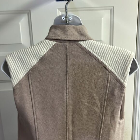 Wilfred Mauve Cream Sleeveless Classic Snap Up Zipper Accents Tunic Vest- XXS - Picture 11 of 14